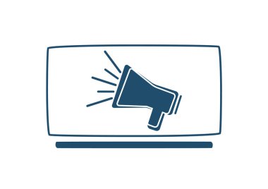 Hoparlör, monitör ikonu. Haber Vektörü illüstrasyonu yayınlanıyor