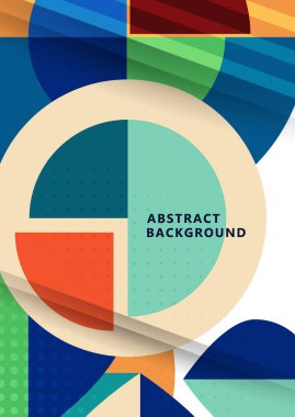 Dinamik trend geometrik soyut arkaplan. Modern yuvarlak şekiller. Şirket tasarımı. Poster, afiş, kartvizit, kartpostal şablonu. Vektör illüstrasyonu