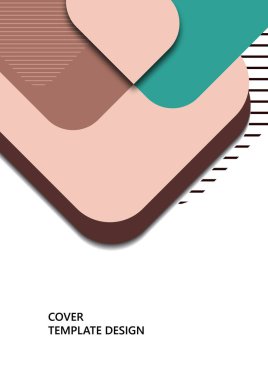 Geometrik şekilli soyut arkaplan. Yuvarlak kareler ve çizgiler. Şirket tasarımın için bir şablon. Vektör illüstrasyonu