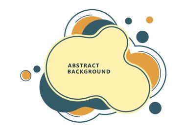 Üst üste binen yuvarlak şekil ve noktaların soyut dinamik bileşimi. Modern stil geometrik arkaplan, minimal tasarım elemanı. Vektör illüstrasyonu