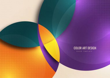 Dairenin parlak renkli kesikleri, dekoratif noktalar. Modern soyut arka plan. İş sunumları, el ilanları, posterler ve davetiyeler için tasarım. Vektör illüstrasyonu.