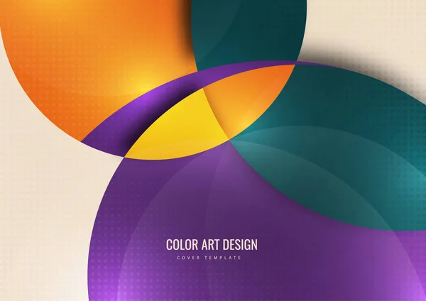 Ljusa Färgglada Skärande Delar Cirkel Dekorativa Prickar Modern Abstrakt Bakgrund — Stock vektor