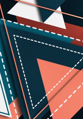 Üçgen ve çizgilerden geometrik tasarım, yaratıcı kavram, modern soyut arkaplan. İş broşürü, broşür, broşür, broşür, kapak. Vektör illüstrasyonu.