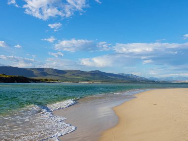 Botrivier (veya Botriver) Estuary manzarası. Balina Sahili, Overberg, Batı Burnu. Güney Afrika