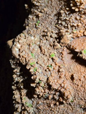 Bir mağaranın içindeki kalsit kristallerinin görüntüsünü kapat