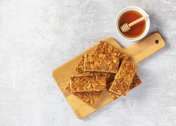 Florentinos Almendras Picadura Abeja Galletas Finas Cubiertas Con Miel Luz — Foto de Stock