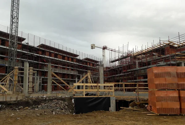 Lavori Corso Sul Cantiere Autunno Impresa — Foto Stock