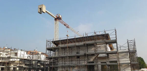 Trabalho Andamento Canteiro Obras Outono Negócio — Fotografia de Stock