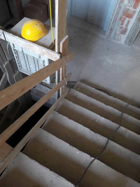 Trabalhos Curso Estaleiro Construção Escadas Betão Armado — Fotografia de Stock