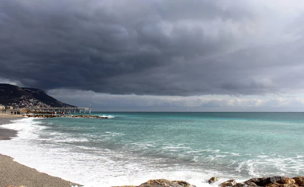 Ciel Nuages Mer Jour Hiver — Photo