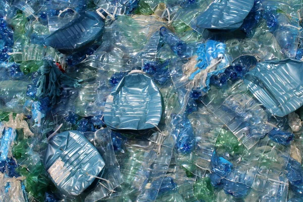 Illegal landfill made from a mountain of plastic