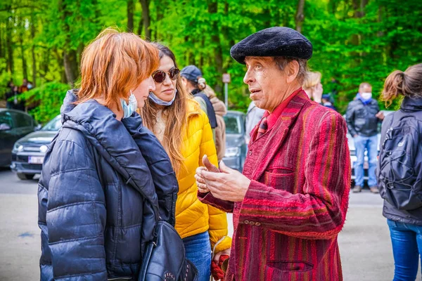 Bruxelles Belgique 1Er Mai 2021 Revellers Brussels Bois Cambre Park — Photo