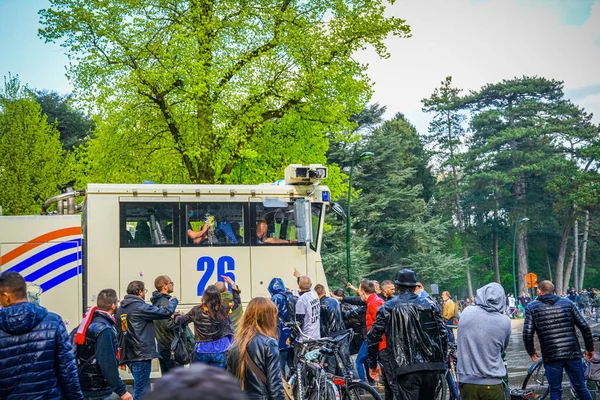 Brussels Belgium May 2021 Revellers Brussels Bois Cambre Park Covid — Stock Photo, Image