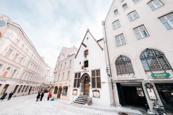 Января 2019 Tallinn Estonia Winter View Old Town Tallinn Snow — стоковое фото