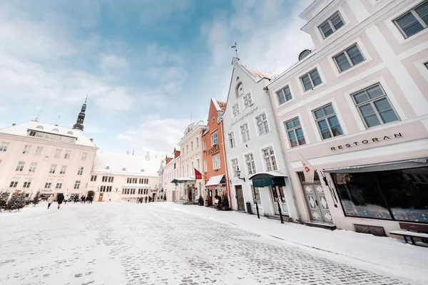 Января 2019 Tallinn Estonia Winter View Old Town Tallinn Snow — стоковое фото