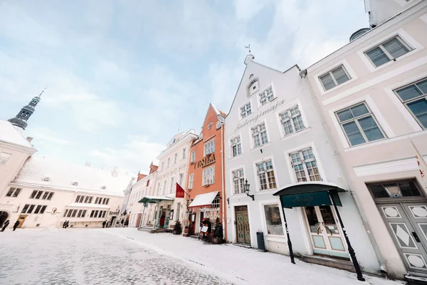 Января 2019 Tallinn Estonia Winter View Old Town Tallinn Snow — стоковое фото