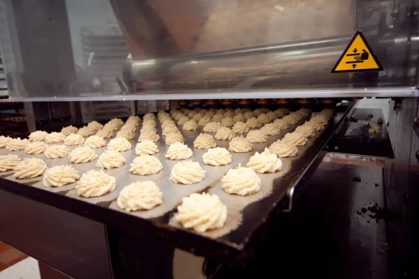 cookie making machine in the factory Stock Photo by Lobachad