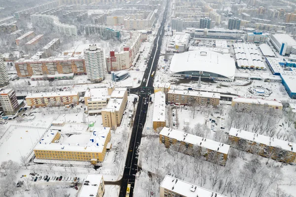Заснеженный Центр Минска Высоты Беларусь — стоковое фото