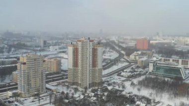 Minsk.Belarus 'un caddesindeki en iyi manzara.