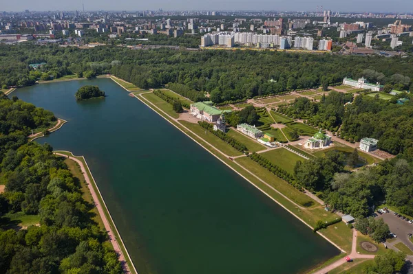 Pohled Výšky Kuskovo Estate Moskvě Rusko Kuskovo Zámek Unikátní Památkou — Stock fotografie