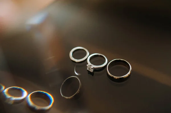 Primer Plano Dos Anillos Oro Para Una Boda — Foto de Stock