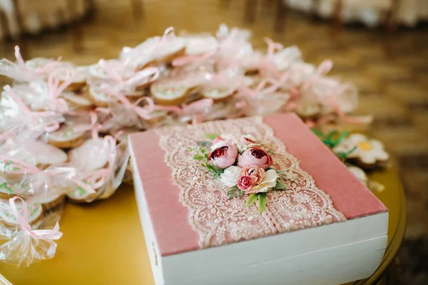 Regalos Cajas Para Los Invitados Reunidos Boda — Foto de Stock