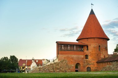 Kaunas castle in the Gothic style in summer at sunset, Lithuania.