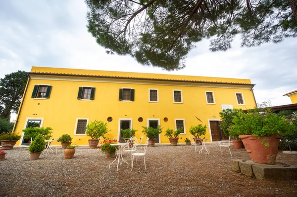 Oude Grote Gele Villa Toscane Regio Italië — Stockfoto