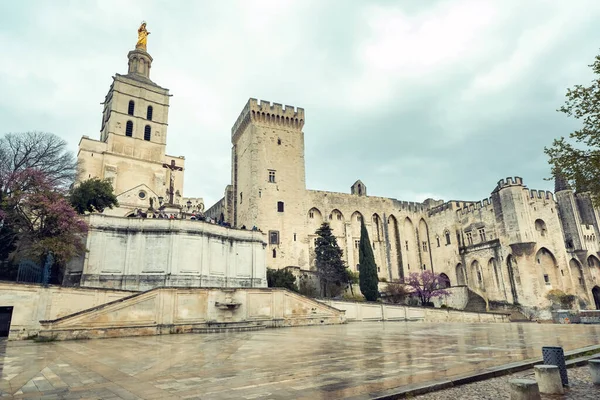 Pałac Papieży Starym Mieście Avignon Francja — Zdjęcie stockowe