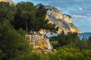 Fransa 'nın Marsilya ve Cassis kentlerindeki en büyük fiyortlardan biri olan Calanque de Port Mioux manzarası