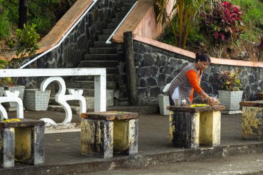 6 Aralık 2019. Mauritius. Afrika. Mauritius adasındaki Ganga Talao Hindu Tapınağı sakinleri..
