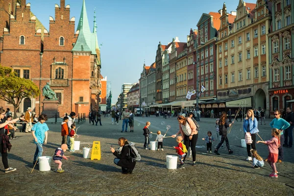 Wroclaw Polska Kwietnia 2019 Widok Rynku Starym Mieście Wrocławiu Wrocław — Zdjęcie stockowe