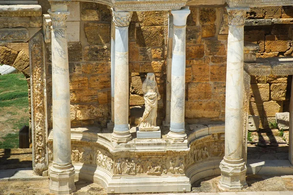 Romeins Amfitheater Ruïnes Van Hierapolis Pamukkale Turkije — Stockfoto