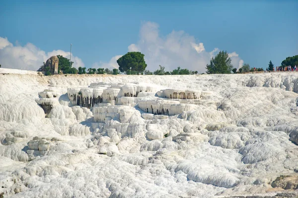 Natural Carbonate Formations Mountain Pamukkale Turkey — Stock Photo, Image