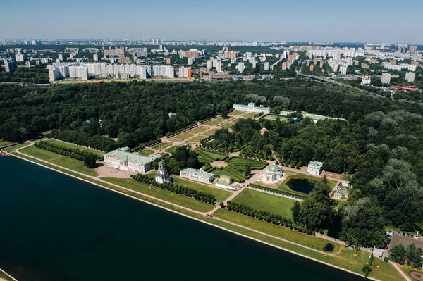 Pohled Výšky Kuskovo Estate Moskvě Rusko Kuskovo Zámek Unikátní Památkou — Stock fotografie