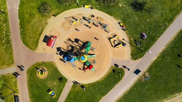 Blick Von Der Höhe Des Spielplatzes Und Urlauber Drozdy Minsk — Stockfoto