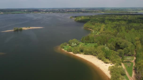 Zaslavskoe reservoir or the Minsk Sea near the city of Minsk. Belarus — Stock Video