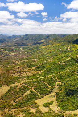 Mauritius adasının kuş bakışı manzarası. Mauritius 'un manzarası.