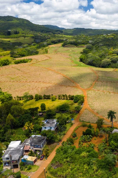 Vista Aves Las Montañas Campos Isla Mauricio Paisajes Mauricio — Foto de Stock