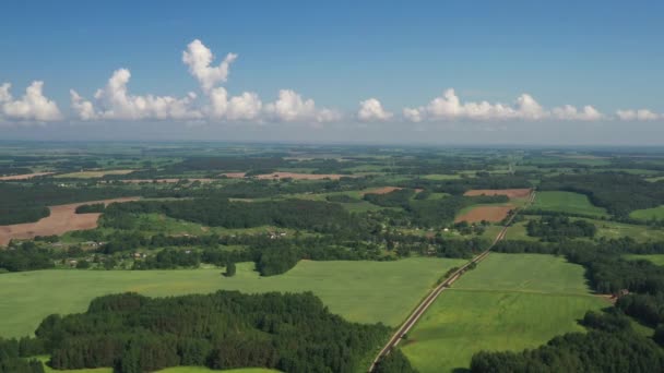 View from the height of the green field and the forest near Minsk.Belarus.Nature of Belarus — Wideo stockowe