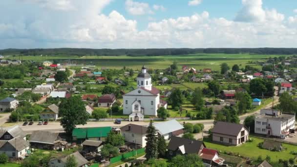 Orthodox Church of the Transfiguration of the Lord in the agro-town of Rakov near Minsk, Belarus — Wideo stockowe