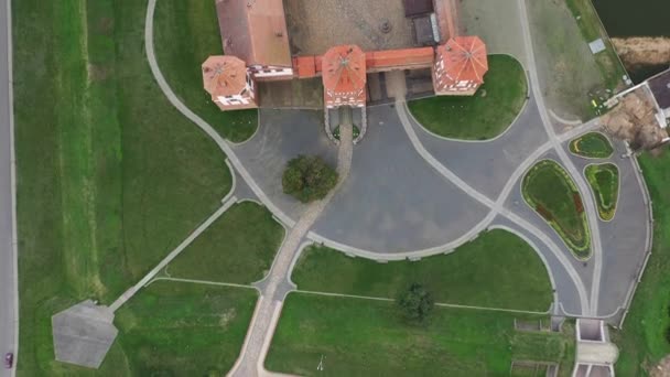 Utsikt Från Höjden Mir Castle Vitryssland Och Parken Sommardag Vitryssland — Stockvideo