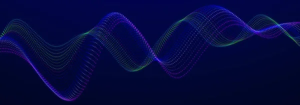 有色声波 音乐的均衡器未来点背景 3D渲染 — 图库照片