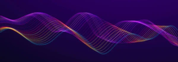 Colored Sound Wave Equalizer Music Futuristic Dots Background Rendering — Stock Photo, Image