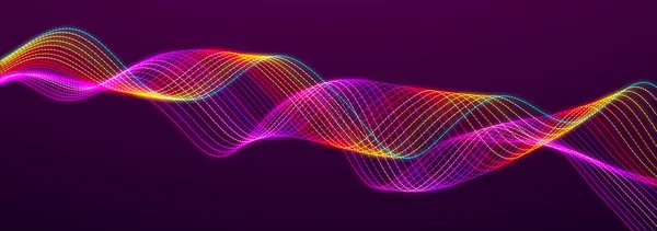 Kolorowa Fala Dźwiękowa Równoważnik Muzyki Futurystyczne Tło Kropek Renderowanie — Zdjęcie stockowe