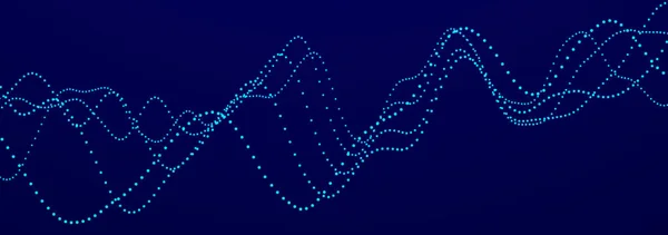 音の波の色 音楽用イコライザー 未来的な点の背景 3Dレンダリング — ストック写真