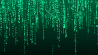 Farklı boyutlarda siber uzay arkaplanı. Büyük veri görselleştirmesi. Hacker konsepti. Soyut matris. Teknoloji ya da bilim afişi. 3d oluşturma