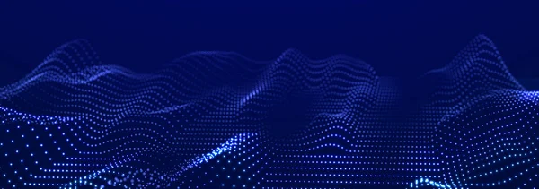 Digital Wave Many Dots Abstract Backdrop Dynamic Wave Technology Science — Stock Photo, Image