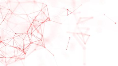 Noktalı ve çizgili çokgen arkaplan. Ağ bağlantısı yapısı. Bilim ve teknoloji. 3d oluşturma