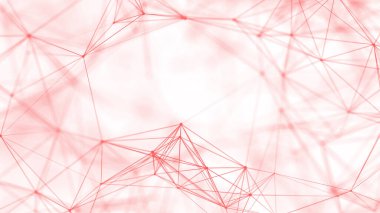 Soyut dijital bağlantı noktaları. Teknoloji geçmişi. Ağ bağlantısı yapısı. Pleksus etkisi. 3d